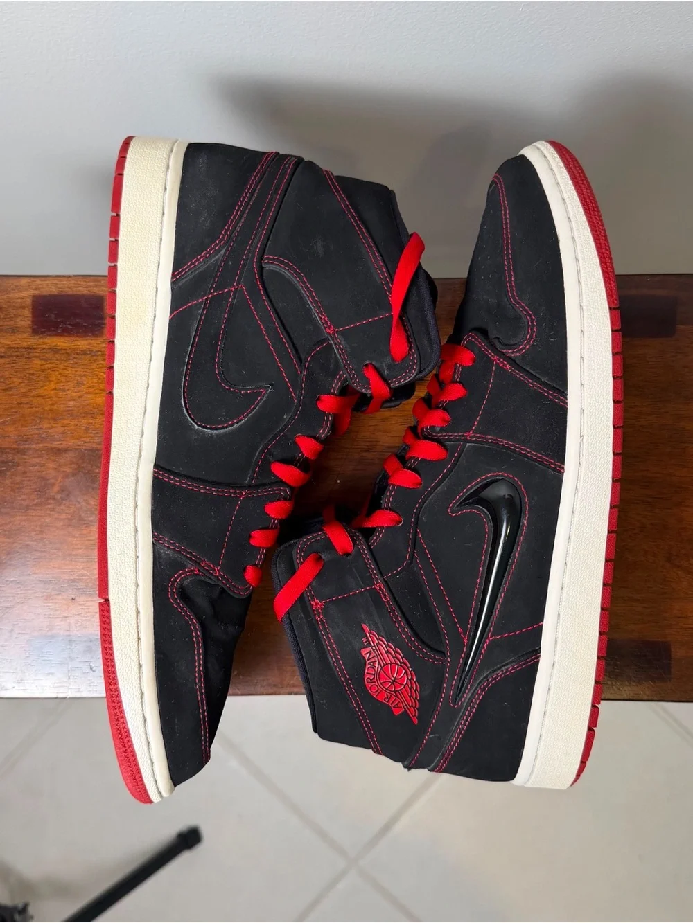 Air Jordan 1 Mid Fearless Come Fly With Me Men’s 11.5 Black Red CK5665-062